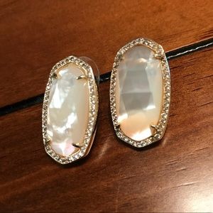 Kendra Scott Oversized Stud Earrings -Gold & White